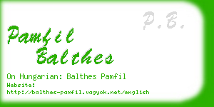 pamfil balthes business card